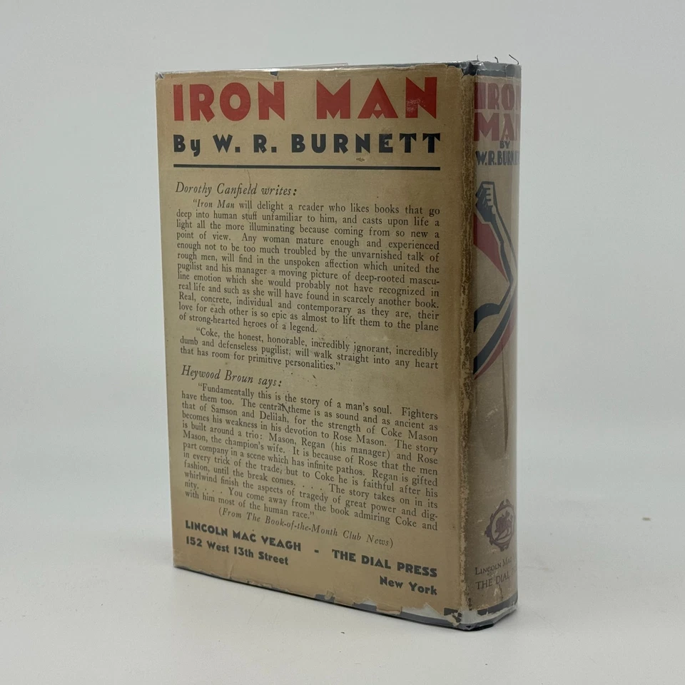 Iron Man by W.R. Burnett 1930 First Edition 1st Printing w/ DJ Boxing Novel - Image 2 of 4