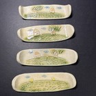 Set Of 4 Porcelain Chopstick Knife Rests Landscape Trees Birds #1142