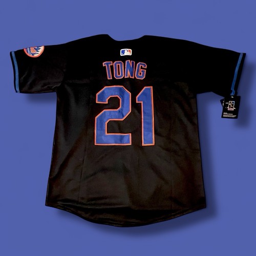 Jonah Tong New York Mets #21 Black Alternate NY Jersey MLB NEW Fully Stitched - Picture 3 of 4