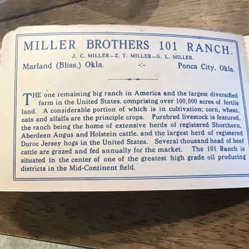 Rare Vintage Miller Brothers 101 Ranch Postcards Booklet Set - Oklahoma Cowboys - Picture 5 of 8