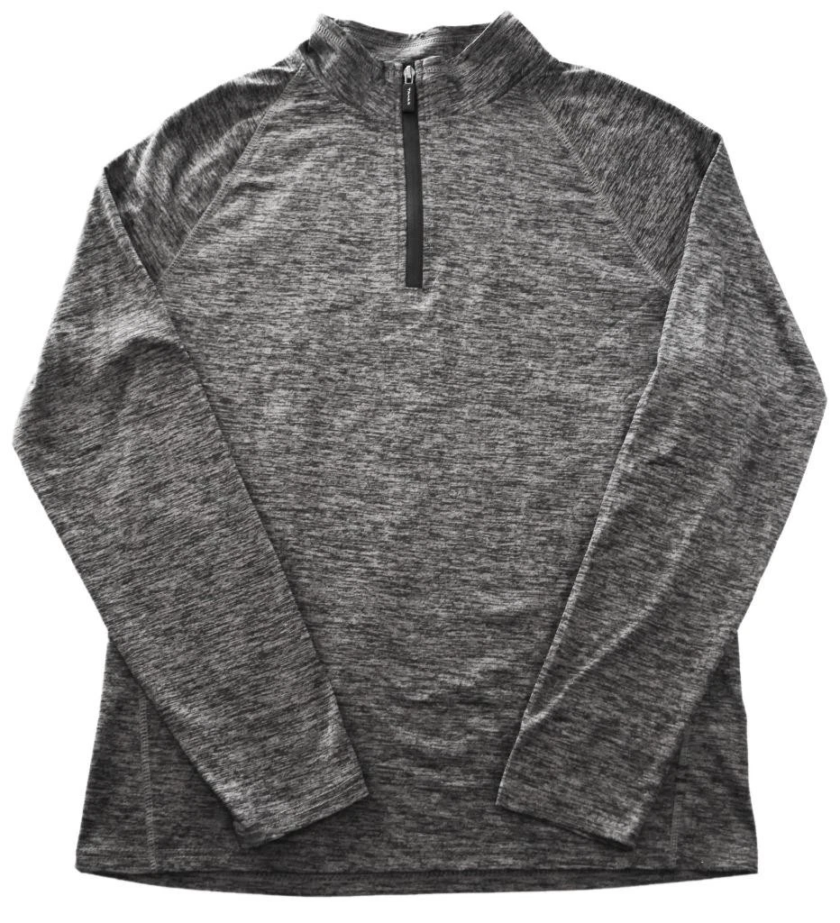 Tahari Sports Mens 1/4 Zip M Pullover Top Casual Activewear Long Sleeve Gray $79