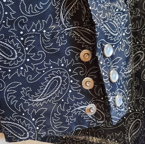 Wrangler Wrancher Hemd Herren 2XT schwarz Paisley Perlen Druckknopf Western Party klassisch - Bild 5 von 14
