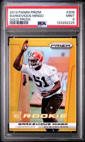 2013 Panini Prizm #208 Barkevious Mingo Gold Prizms Rookie Card RC /10 PSA 9 - Picture 1 of 2
