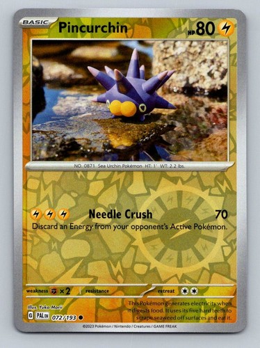 Pokemon Pincurchin SV02: Paldea Evolved 072/193 Near Mint NM Reverse Holo - Picture 1 of 2