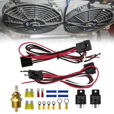 185 On 175 Off Thermostat 12V 40 Amp Dual Electric Cooling Fan Wiring Relay Kit