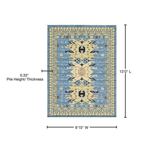 Taftan Oasis Light Blue 9' 10 x 13' 0 Area Rug - Picture 9 of 9