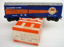 LIONEL POSTWAR 6464-400 LATE BALTIMORE & OHIO BOX CAR C-8 LN TIRED ORIGINAL BOX