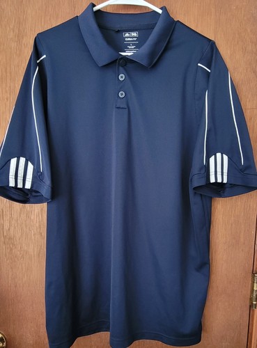 ADIDAS Mens Golf Climalite Three Stripes Polo Sport Shirt Size Large