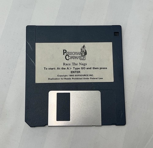 Vintage Race The Nags 3.5" Horse Racing Game PC Computer Floppy Disk Software