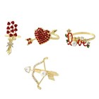 4 Pcs Napkin Ring Decoration Set Heart Modeling Buckle Dining Table