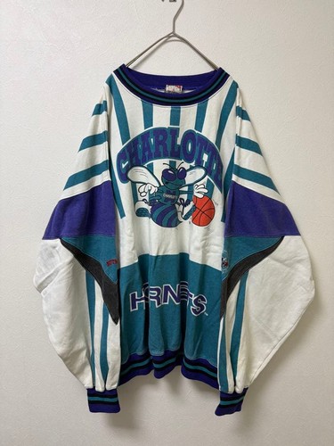 NBA Hornets Sweatshirt XL - Rare 80s 90s Design Slight Stains - Picture 1 of 10