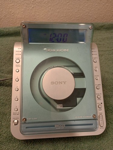 Sony Dream Machine Blue ICF-CD855V CD Player Alarm Clock Radio - Tested Working!