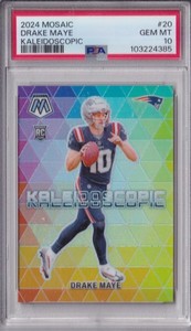 2024 Mosaic Drake Maye Kaleidoscopic Rainbow PSA 10 Gem Mint Patriots RC