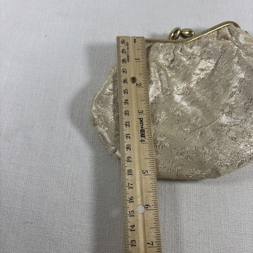 Vintage Cream Gold Brocade Evening Bag Clutch 1950s Small - Picture 9 of 14