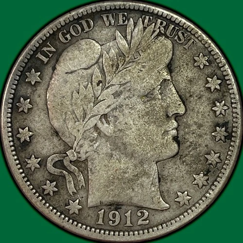 1912 Barber Half Dollar Choice Fine F+/VF Coin #38492