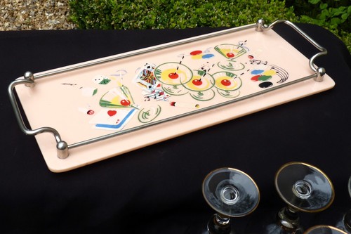 Art Deco Cocktail Tray & Glasses Vintage 1930s - Picture 11 of 14