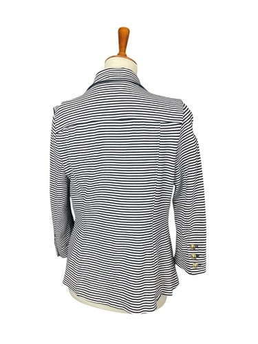 Cabi Nautical Striped Blazer Size Large Navy White Soft Casual Preppy Beach - Picture 7 of 10