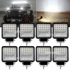 8X 60W LED Work Light Truck OffRoad Tractor Flood Lights 12V 24V Square 4 Inch