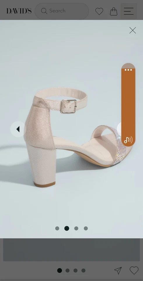 David's свадебный блок высокий каблук с хрустальной лентой MIAH MWHITE размер 10 М - Изображение 2 из 4