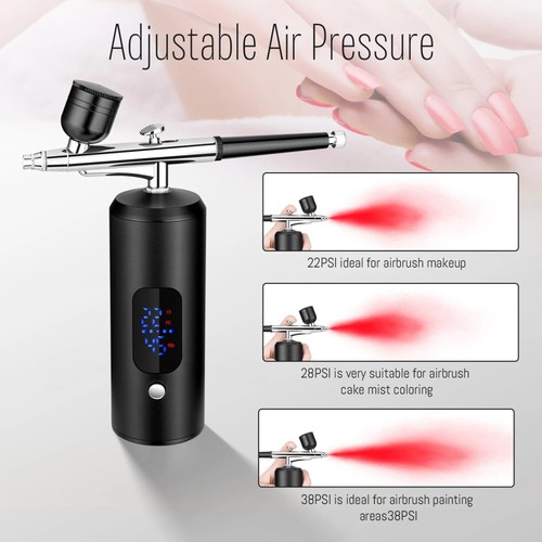 Tragbares Airbrush Set Spritzpistole mit Kompressor Kabellose Mini Air Brush DE - Bild 7 von 21