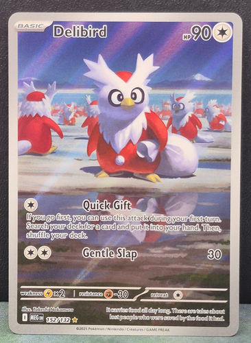 Delibird Illustration Rare 152/132 Mega Evolution Pokemon TCG Near Mint Karte NM