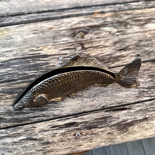 Vintage Italian Silver-Plated Koi Fish Napkin Letter Holder Mid-Century Modern - Picture 2 of 7