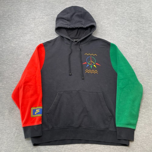 Nike Urban Jungle Hoodie Air Raid Herren XL Schwarz Grün Rot Peace Colorblock - Bild 1 von 14