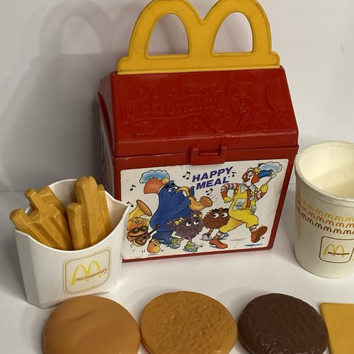 McDonald's Fisher Price Happy Meal Lunch Box Vintage Food Fries Burger Cup Lot - Picture 6 of 12