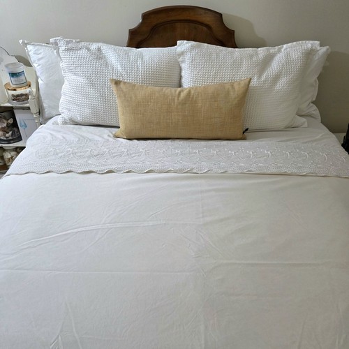 SELTENER WAMSUTTA King Sz Bettbezug 100 % ägyptischer Baumwollsatin schwer cremeweiß - Bild 3 von 14