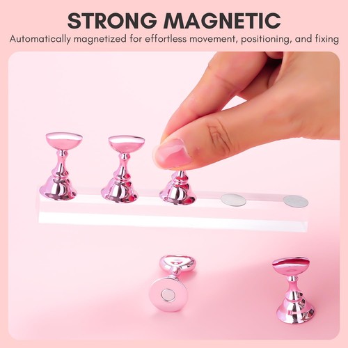Makartt Nail Stand: Press On Nails Stand Display Practice Art Pink-5pcs - Picture 2 of 8