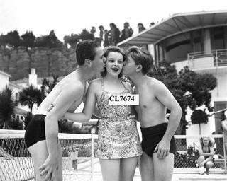 Judy Garland Celebrating Her Birthday with Jackie Cooper and Mickey Rooney Photo