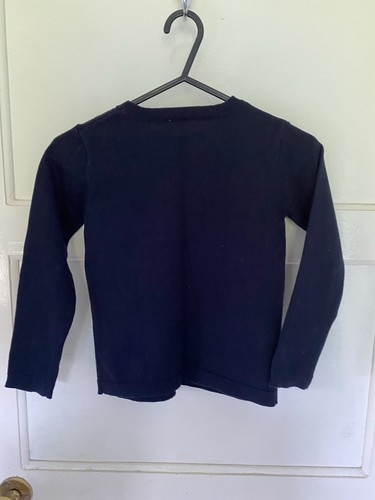 Girls Navy Knitted Jumper With Cat On Age 4-5 Yrs Excellent Condition - Picture 3 of 4