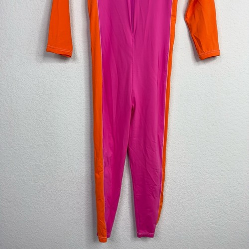 Coolibar Swimsuit Girls S Orange Pink UPF 50 Barracuda Neck to Ankle One Piece - Picture 4 of 7