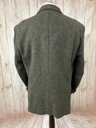 Herren Irish Tweed Sakko Blazer Foxford Wolle 44” 46” lang Vintage fleckig grün - Bild 15 von 17