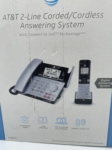 AT&T TL86103 2-Line Corded/Cordless Answering System - Open Box. - Picture 3 of 7