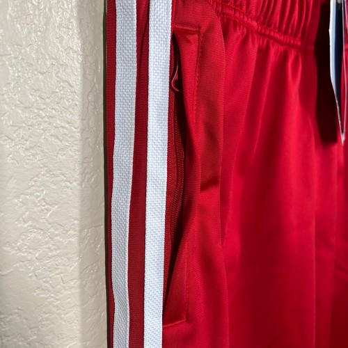 ADIDAS ORIGINALS Kids SST Track Pants Red zipper side pockets size M - Picture 10 of 13