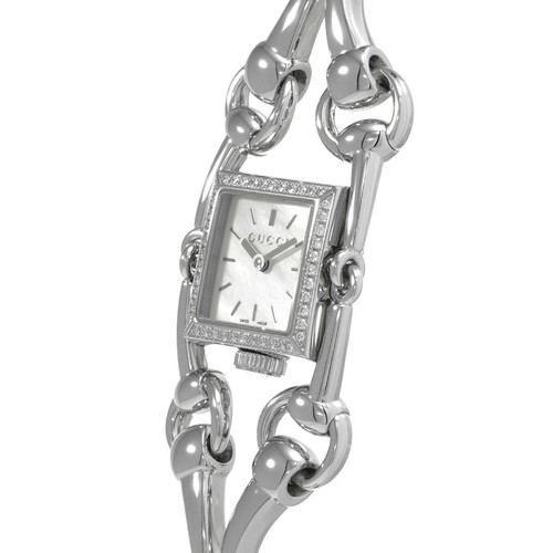 GUCCI Signoria YA116513 White Case Size 20×20mm Ladies Used Watch #4101 - Picture 2 of 6