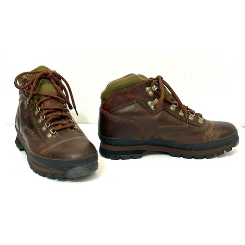 NUEVO CON ETIQUETAS Timberland Botas Timberland Marrón Oscuro Cuero Genuino Resistente 9.5M - Imagen 1 de 10