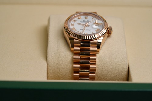 Rolex Lady-Datejust 28mm Rosegold White Dial President Armband - Ref-279175 - Bild 3 von 16