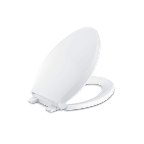 KOHLER Cachet Elongated Antimicrobial, Soft Close Front Toilet Seat in White - Picture 4 of 9