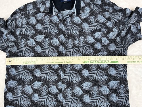 Nat Nast Luxury Originals Shirt Men Large Blue Floral Silk Cotton Button Up - Picture 4 of 9