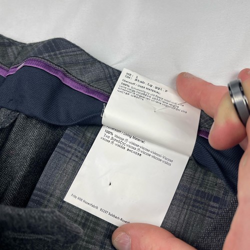 Mens Hiltl Wool Pants Charcoal Gray Flat Front 36x38 Euc - Bild 10 von 10