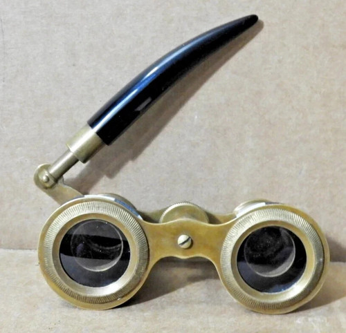 Vintage Style Theater Glasses | Brass Opera Binoculars with Elegant Pearl Handle - Picture 2 of 7