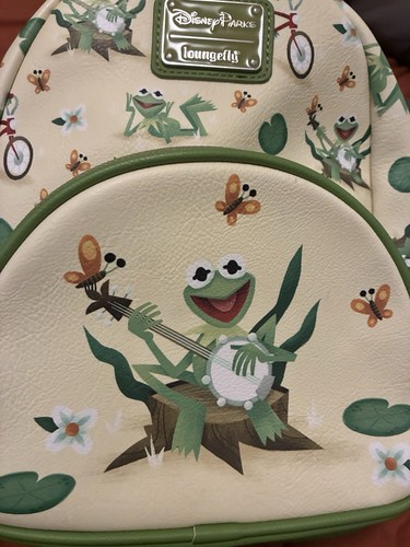 DISNEY PARKS KERMIT LOUNGEFLY MINI BACKPACK New Without Tags - Picture 6 of 6