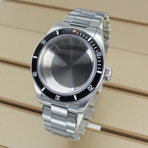 39mm Watch Case+band Dome Sapphire Crystal Glass For Seiko Nh35/36Movement 20ATM - Picture 3 of 14