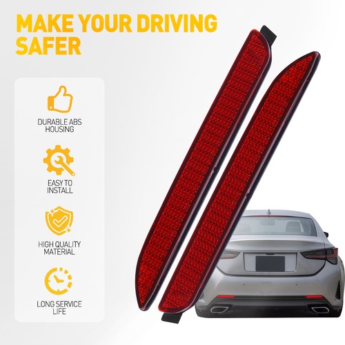 Bumper Reflector Set For 2011-2017 Toyota Sienna 2015-17 NX200t NX300h Rear 2Pcs - Picture 5 of 16