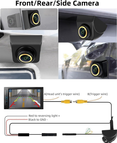 360° Rotation HD Rückfahrkamera Front/Rückfahrkamera Vollmetallgehäuse Rückfahrca - Bild 4 von 12