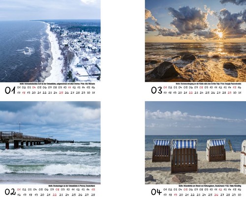 Küstenzauber Nord- und Ostsee Tischkalender 10cm x 10cm für 2026 Urlaub Meer Küs - Bild 2 von 4