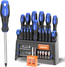 40 PCS Magnetic Screwdriver Set Multi Purpose High Torque Steel Blades Case