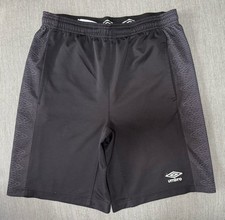 Umbro Athletic Black Shorts Elastic Waist Boys XL 16 / 18
